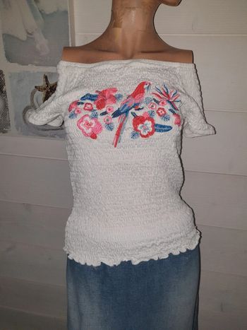 Top bateau brodé T36-38