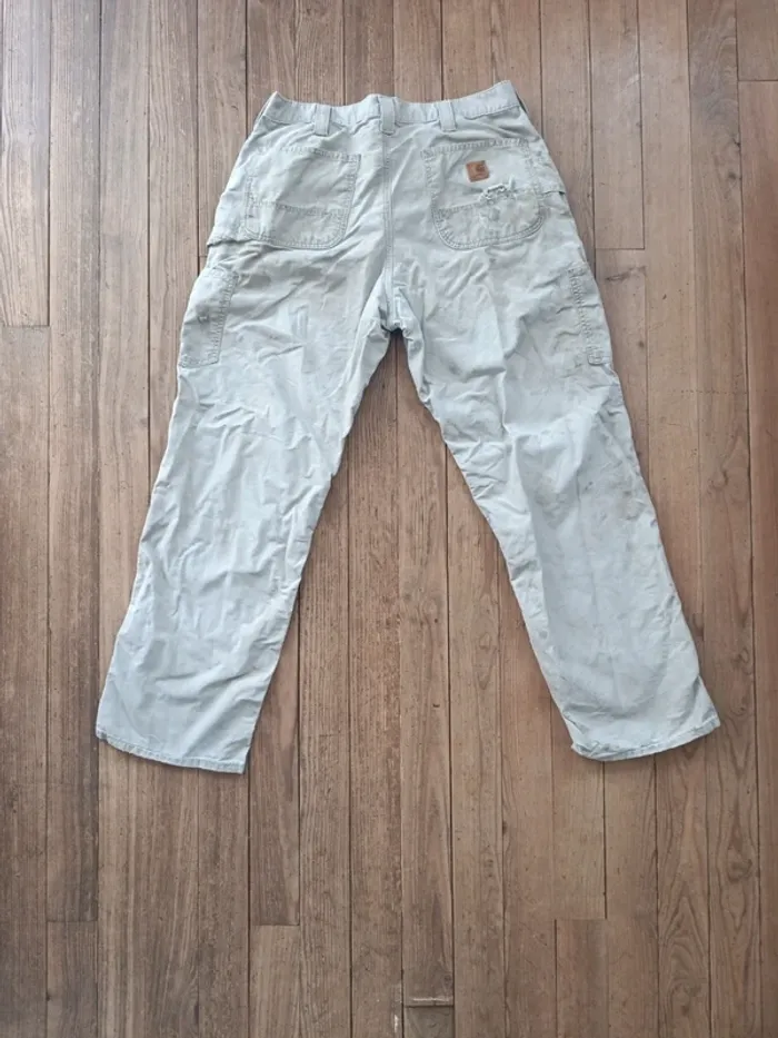 Pantalon Carhartt cargo beige workwear Carpenter taille 46 - photo numéro 2