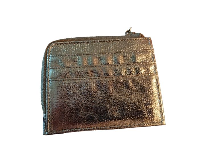 Porte monnaie et cartes doré