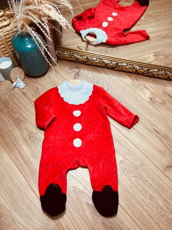 Taille 6 mois pyjama de Noël velours et piloupilou garçon Kiabi rouge blanc 💙