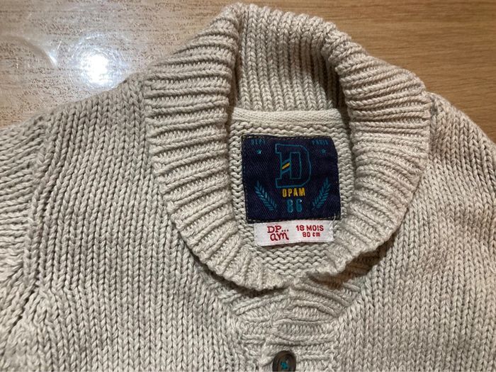 Gilet beige 18 mois marque DPAM - photo numéro 3