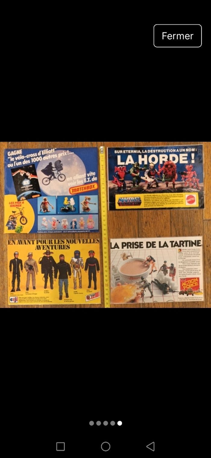 Lot de 12 anciennes publicités plastifiées divers jouets garçon vintage - photo numéro 5