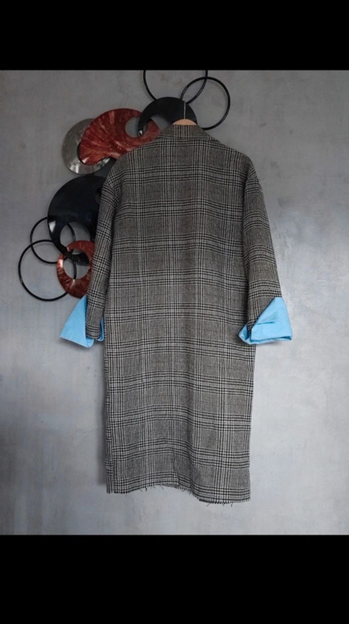 Manteau tartan gris manches chemise Souvenir - photo numéro 3