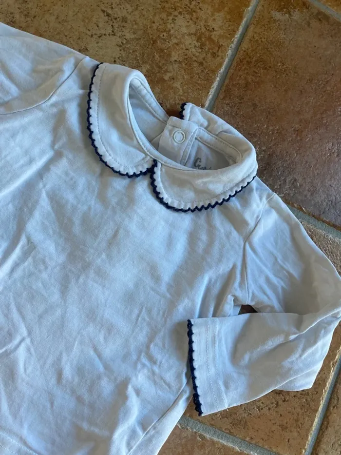 Tee-shirt blanc à col - photo numéro 2