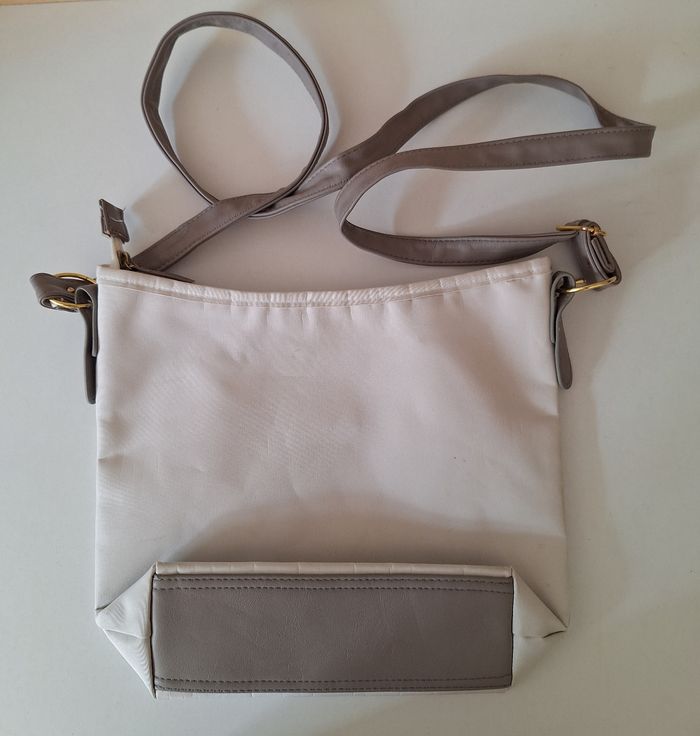 Sac à bandoulière bicolore zippé - photo numéro 5