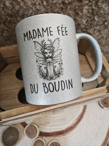 Tasse Glitter Argenté - Madame Fée du Boudin