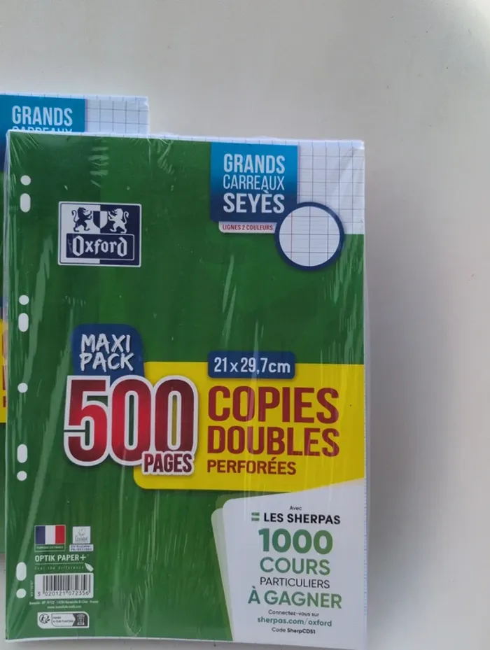 2 paquets de 500 copies double oxford grands carreaux seyes - photo numéro 4