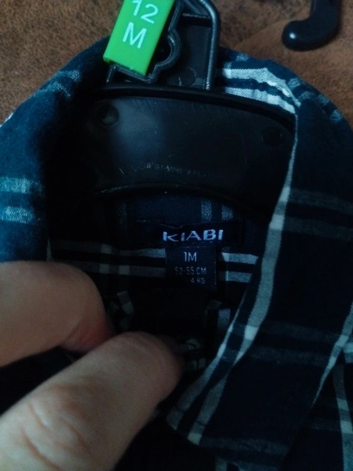 Lot de 2 chemises bébé garçon taille 1 mois Kiabi - photo numéro 3