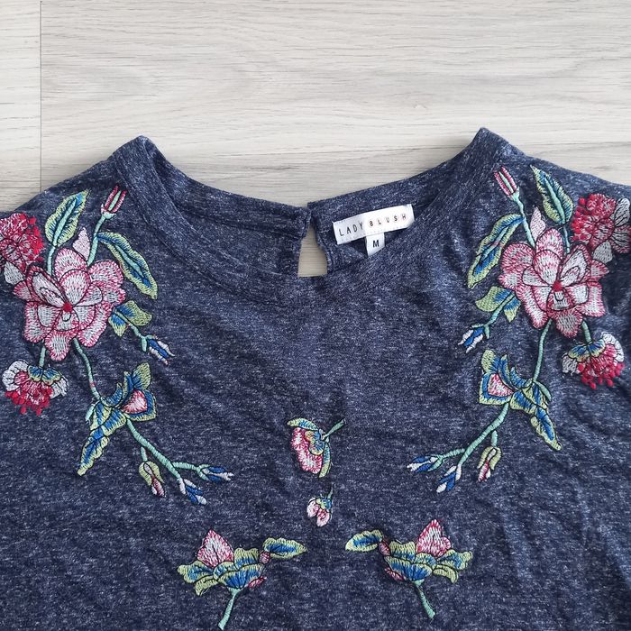 T-shirt femme anthracite à motifs Lady Blush taille M - photo numéro 2