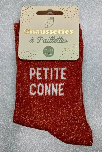 Chaussette à paillettes message