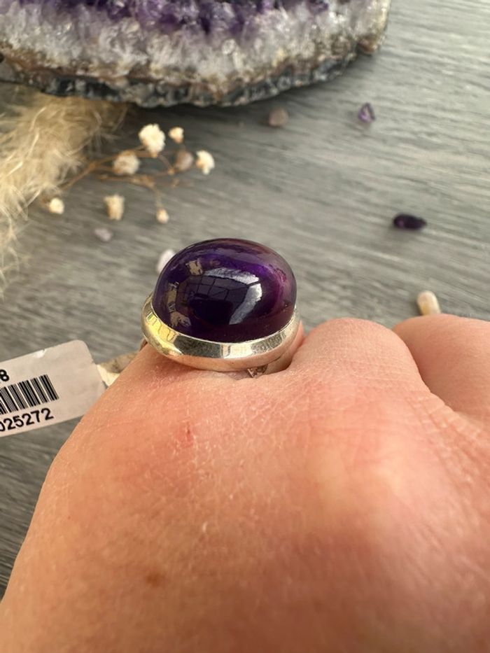 Bague en argent et Améthyste véritable - Pierre véritable - photo numéro 10