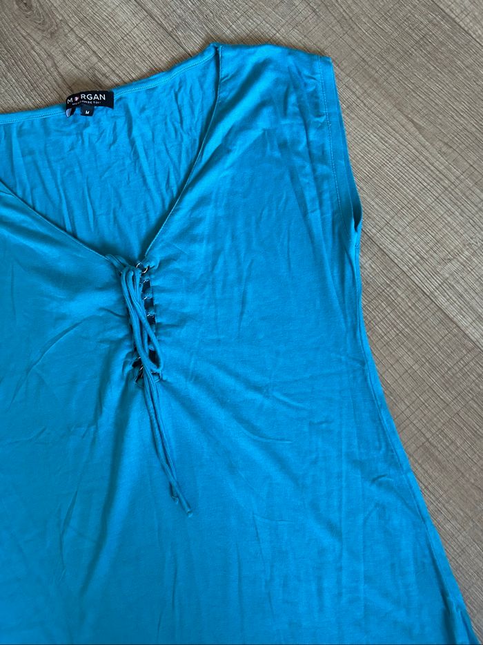 Teeshirt turquoise à manches courtes Morgan taille M TBE - photo numéro 9
