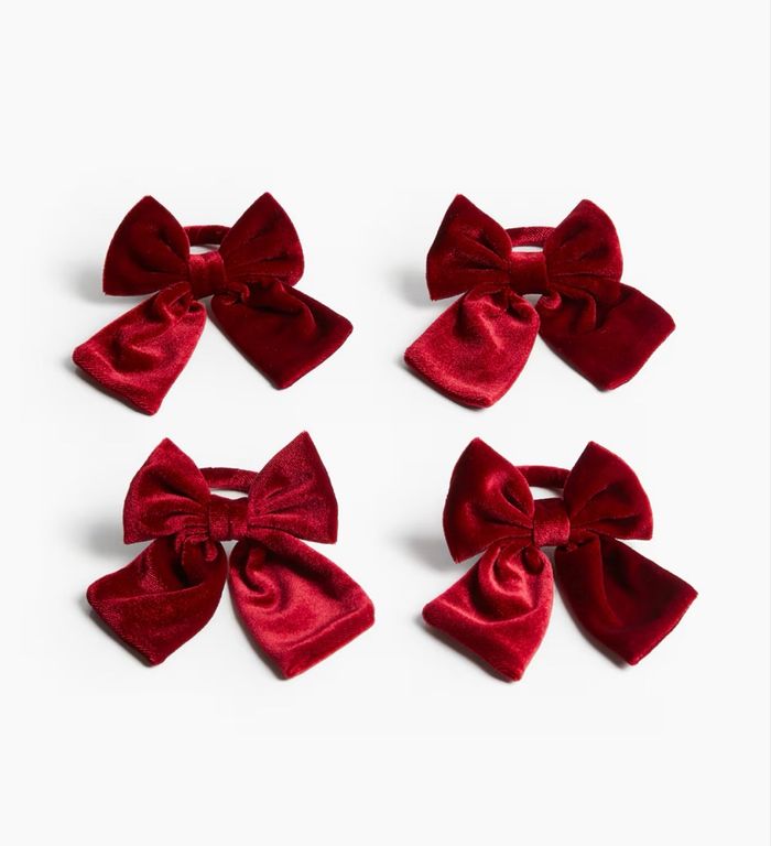 Noël noeuds en velours rouge rond de serviette neufs Plusieurs lots disponibles