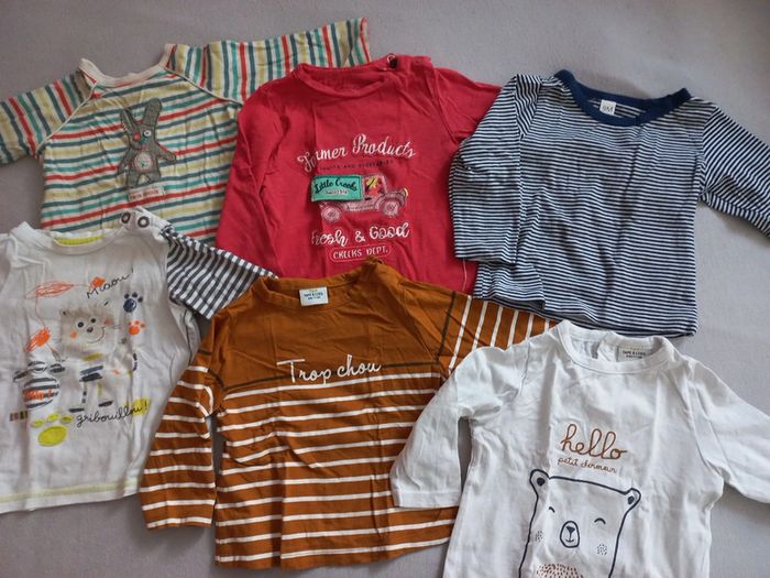 Lot de 6 tee-shirts manches longues 9 mois