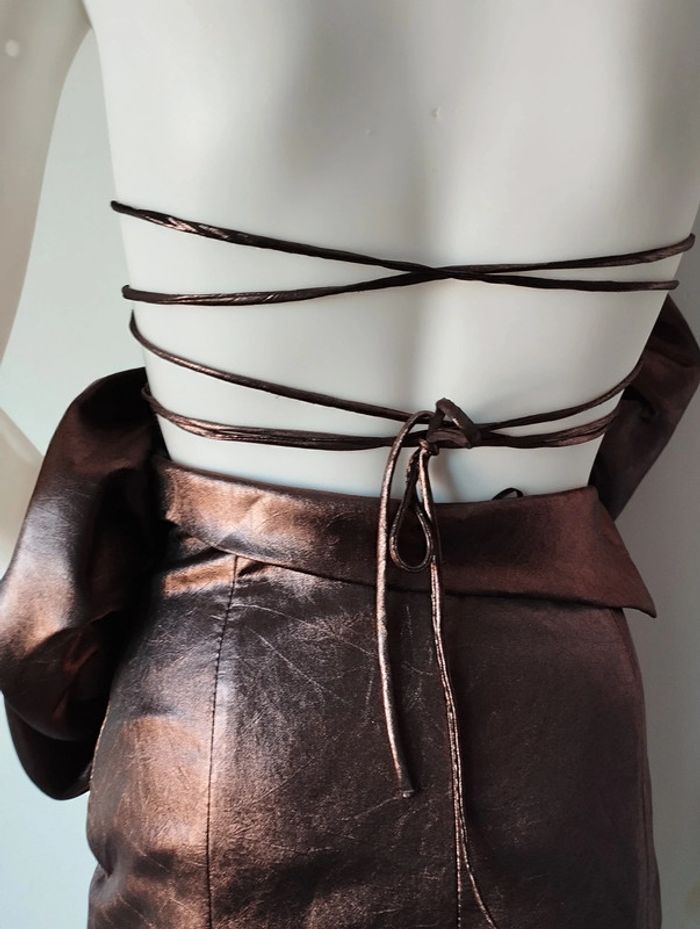 Robe de soirée/cocktail Zara taille XS métallisée - photo numéro 5