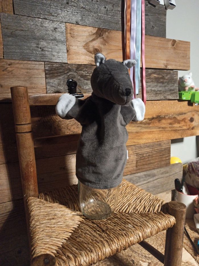 peluche marionnette loup jacadi tbe - photo numéro 4