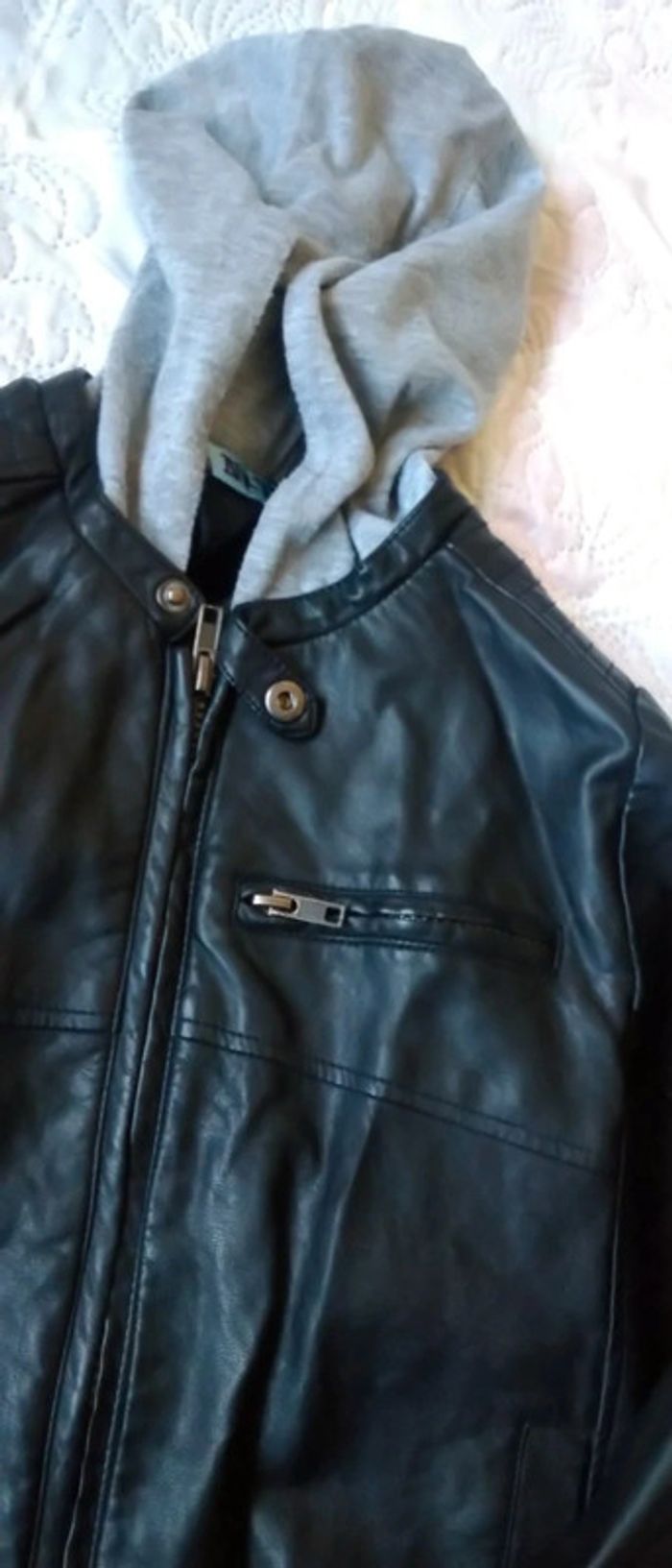 Blouson bombers avec capuche noir fille 10 ans NKY - photo numéro 7