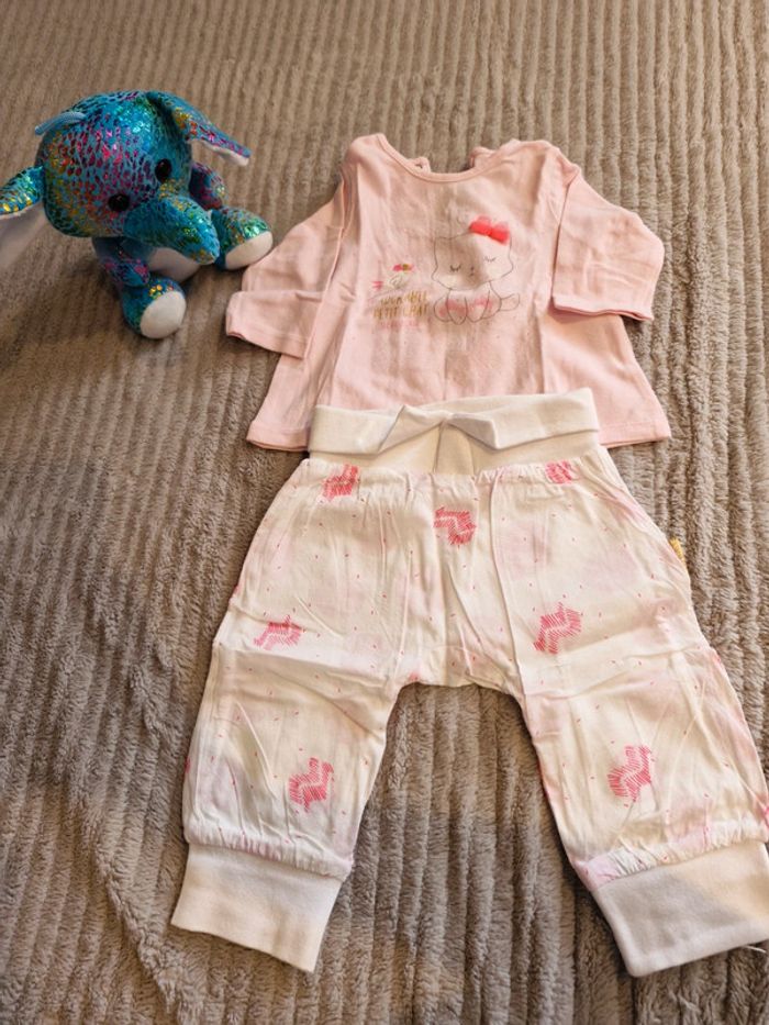 Ensemble pantalon et t-shirt fille 3 mois Sucre D'orge