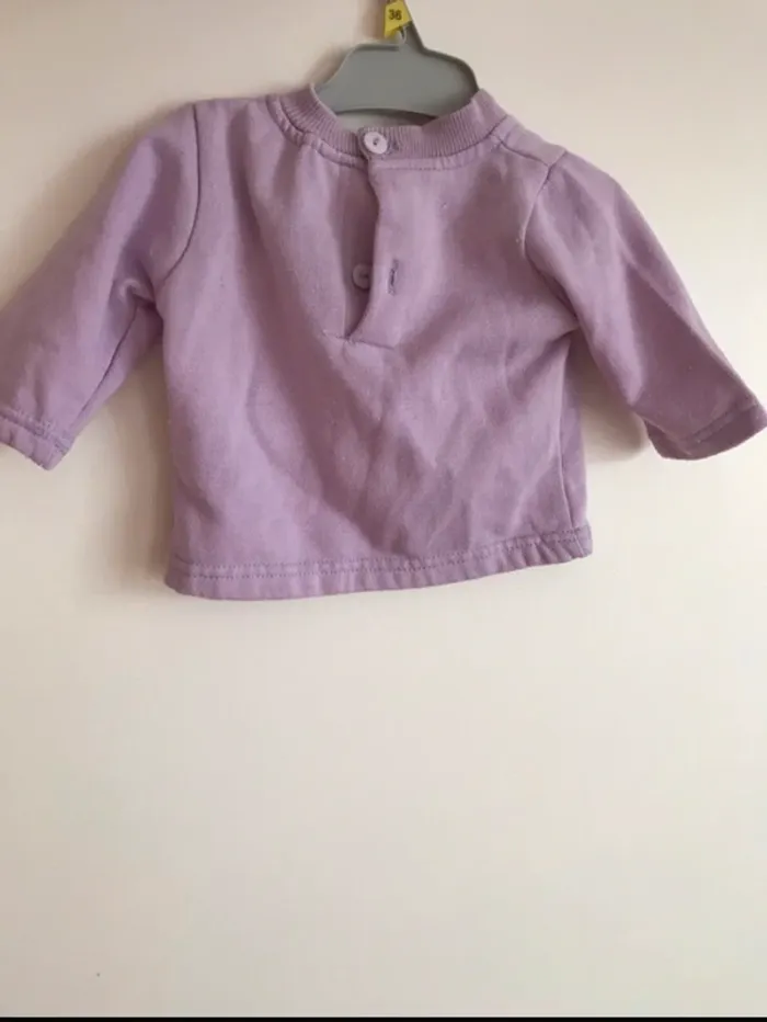 Sweat-shirt hibou 3 mois très bon état - photo numéro 2