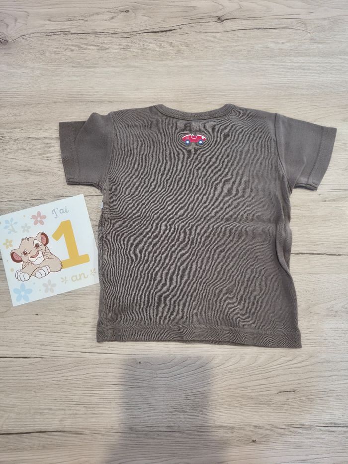 Tee-shirt manches courtes marron, H&M, 9-12 mois - photo numéro 2
