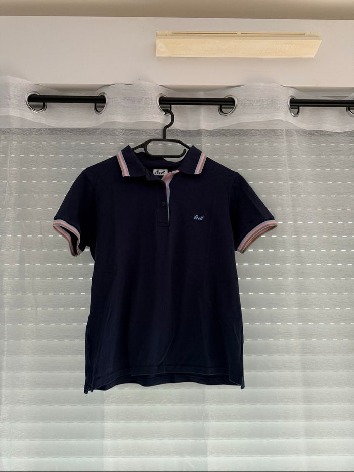 Polo Scott femme bleu marine et rose - Taille M