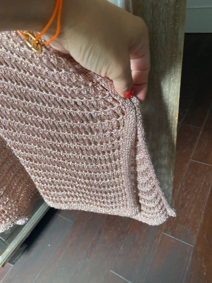 Robe filet lurex rose gold - photo numéro 6
