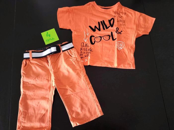 Ensemble Pantalon et T-shirt Orange 4 ans