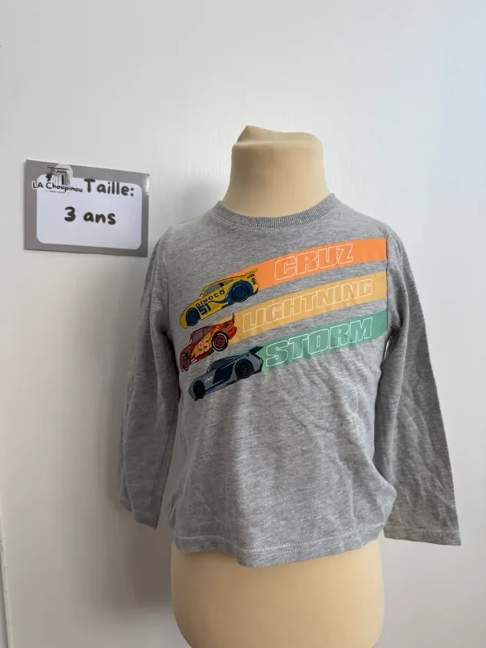 Tee shirt manches longues Cars - taille 3 ans 🌼