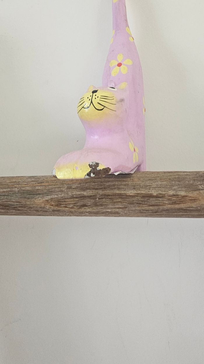Porte bijoux chat en bois - photo numéro 2