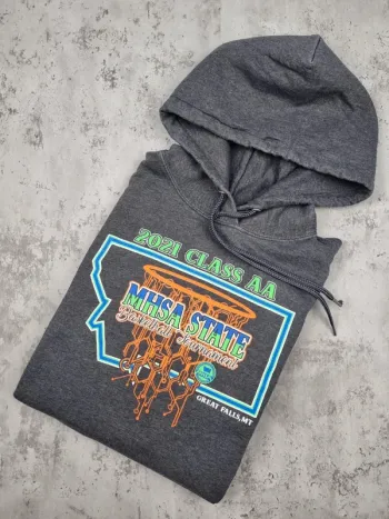 Pull capuche universitaire gris, M Hommes