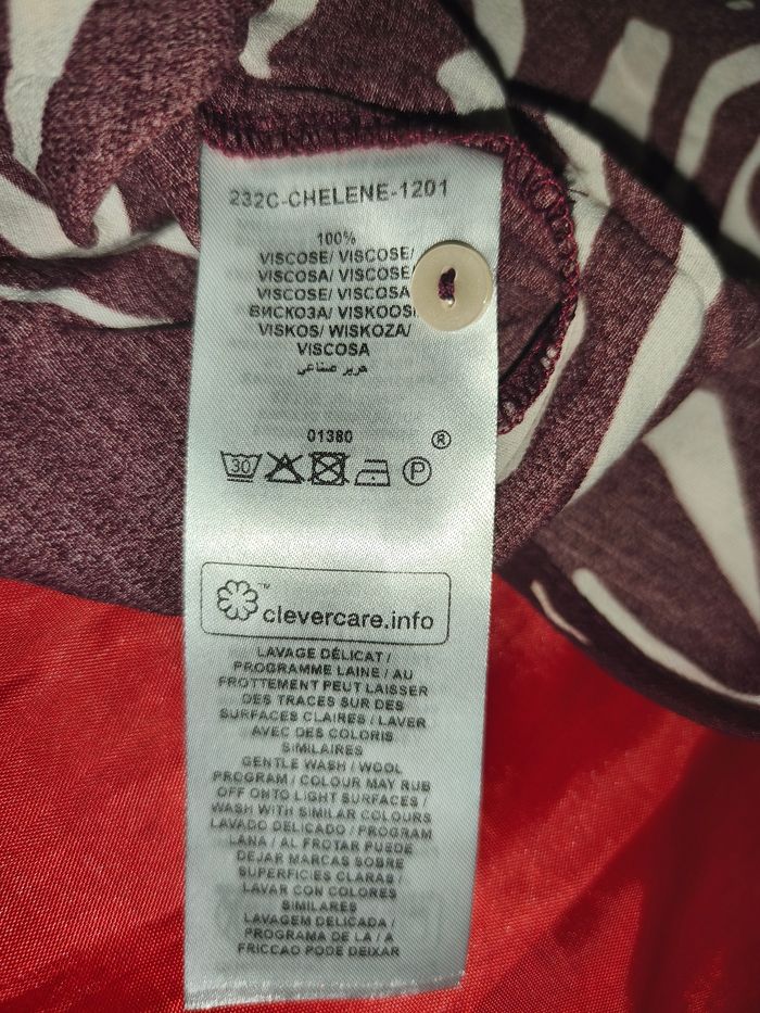 Chemise femme Caroll imprimé bordeaux xs 34 - photo numéro 5