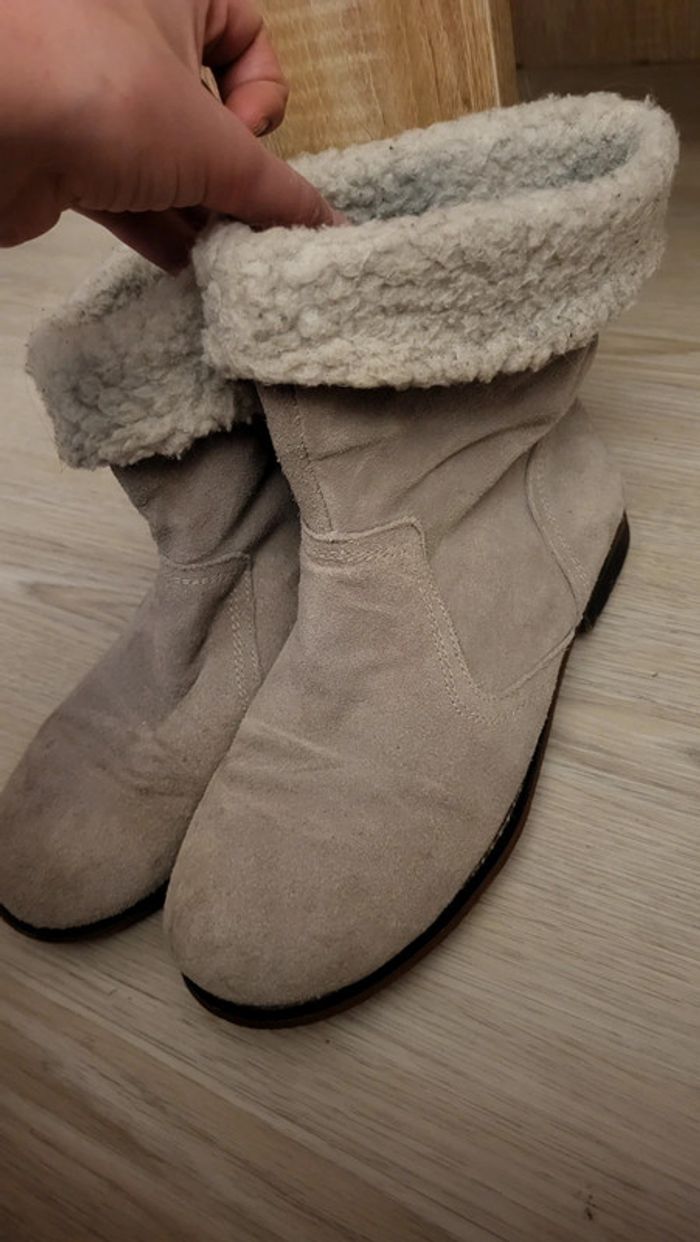 Bottines couleur beige / gris - photo numéro 2