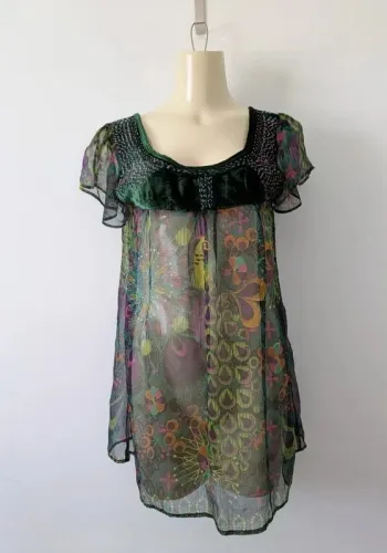 Blouse d'été brodé - Custo Barcelona - taille 3 (38)