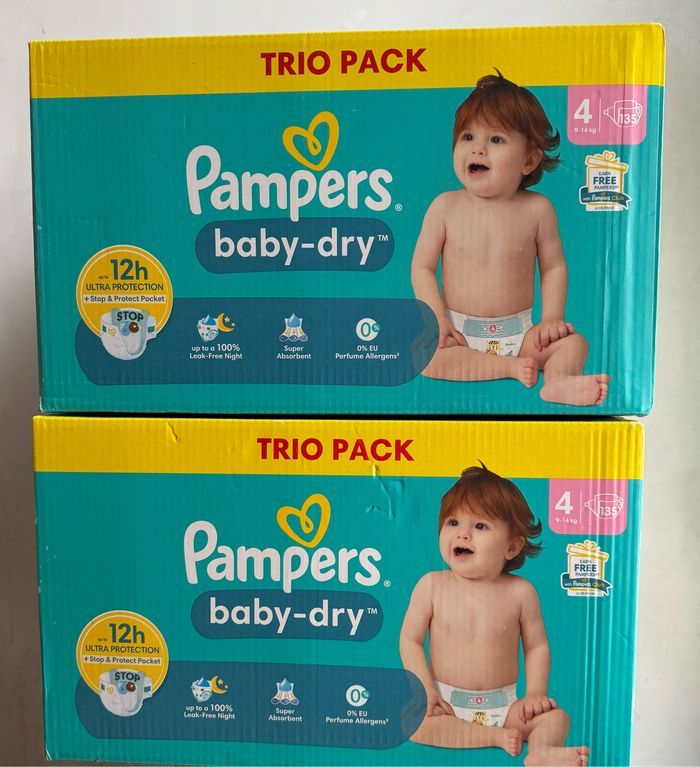 270 couches Pampers baby dry taille 4