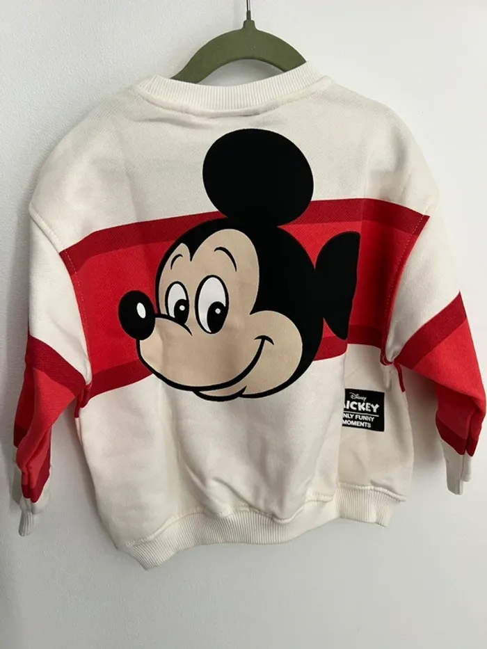 Sweat à rayures Mickey Mouse Disney Zara 3 ans 98cm - photo numéro 3