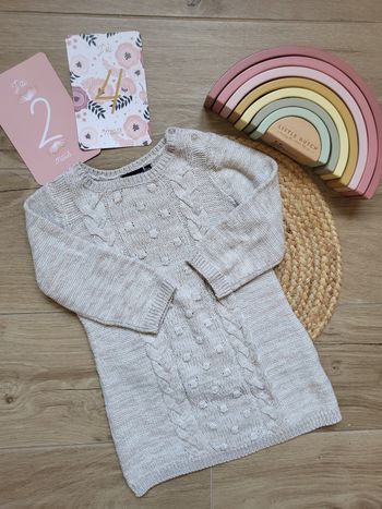 🍒Robe pull beige fille 92 cms