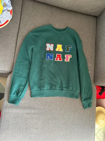Sweat col rond vert femme, Nafnaf taille S