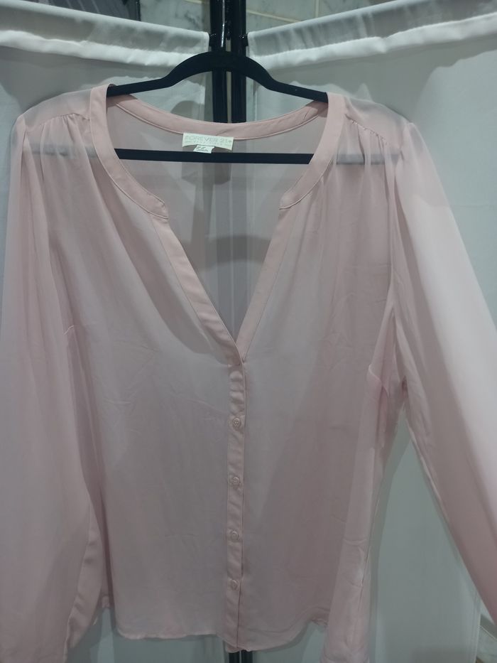 Jolie blouse fluide volant rose clair   42 - photo numéro 3