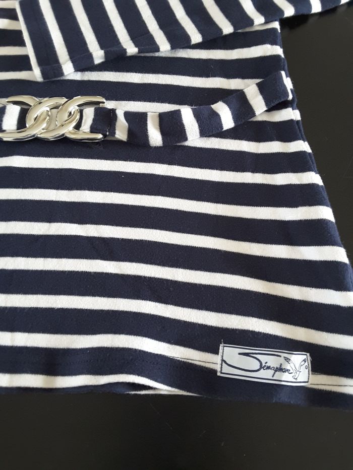 Tee shirt marin – Manches longues – Sémaphore – M – 100% coton - photo numéro 4