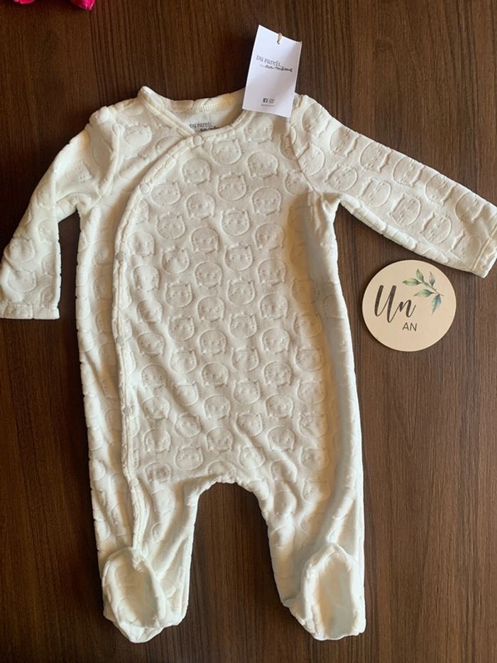 Pyjama DPAM velours 12 mois 1 an neuf