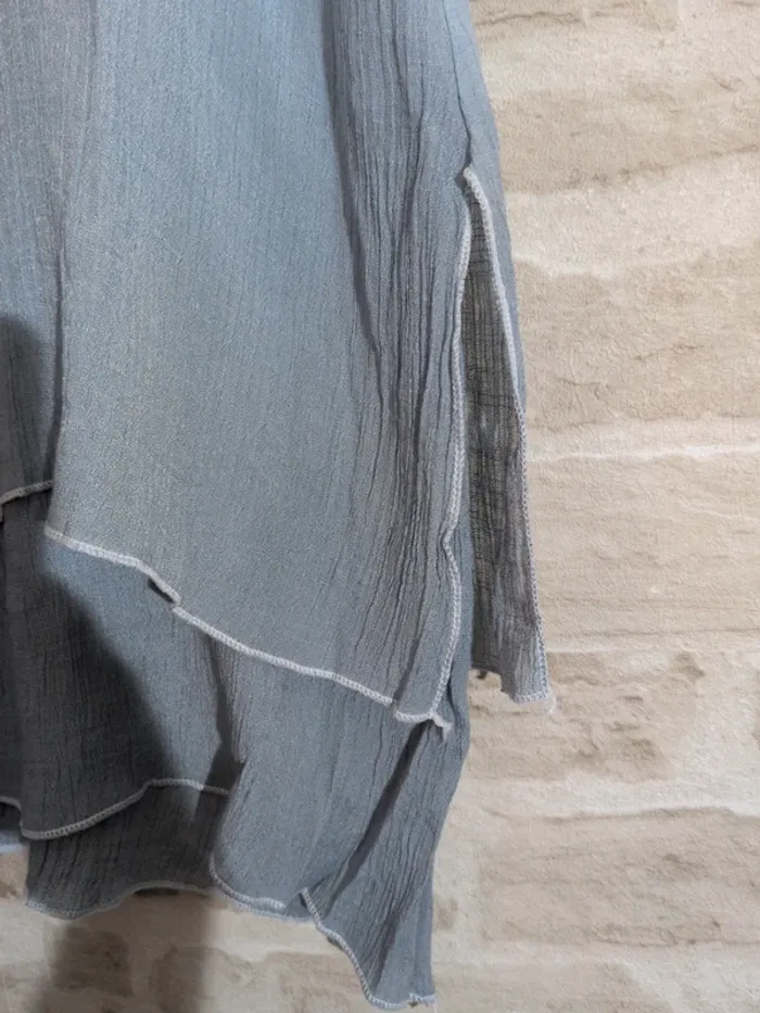 Robe longue fluide dégradé gris & blanc – Taille L - photo numéro 2