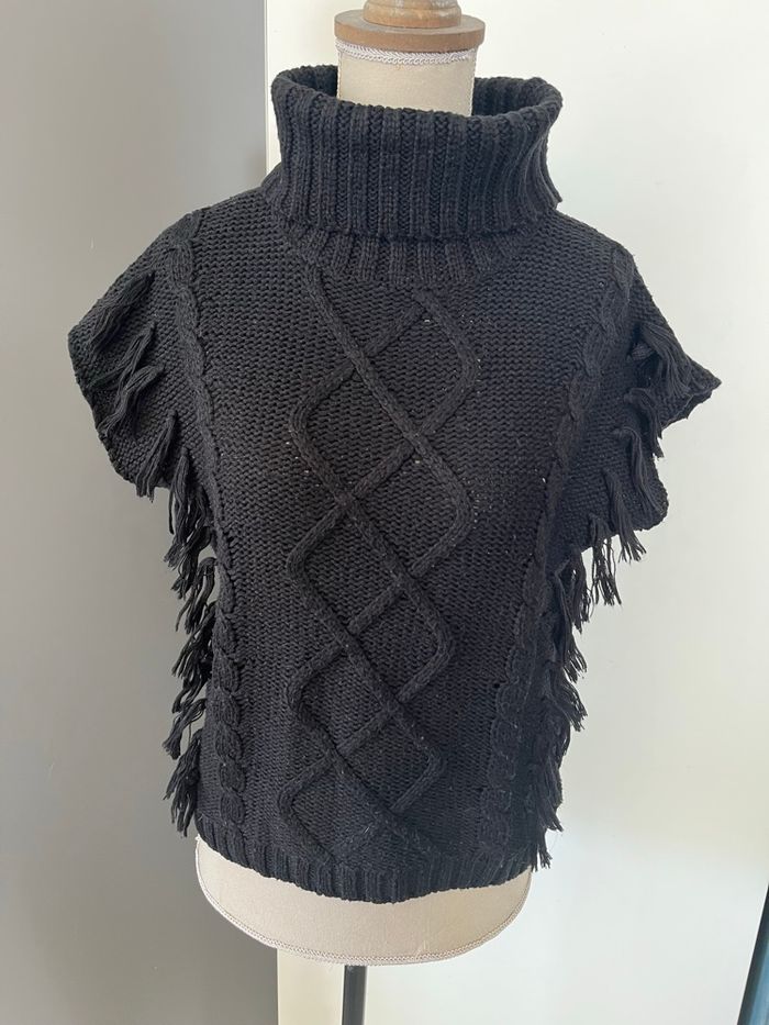 Pull à col roulé sans manches noir Taille 12 ans en BEG