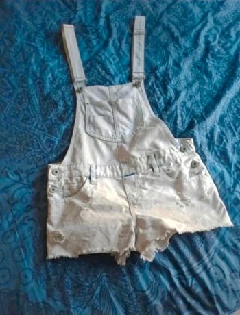 Salopette courte jeans blanc T 36