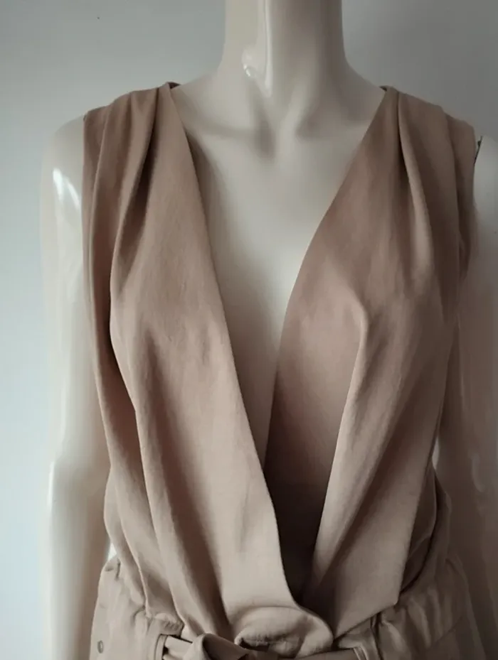 Robe marron clair cache coeur avec poches Lola - photo numéro 2
