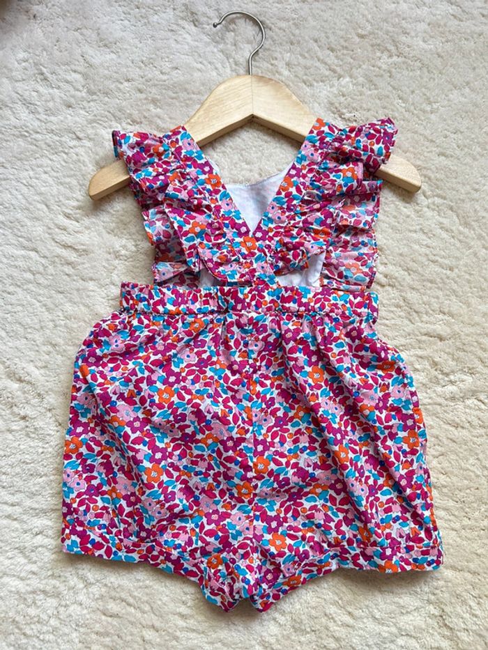 Barboteuse / Combishort liberty Jacadi fille 24 mois Tbe - photo numéro 5