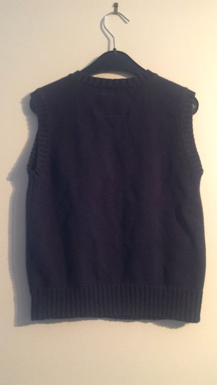 Pull sans manches bleu marine - photo numéro 4