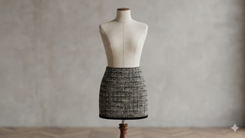 Jupe droite courte noire et blanche doublée  Longueur 40 cm  Taille 38 PATRICE BREAL