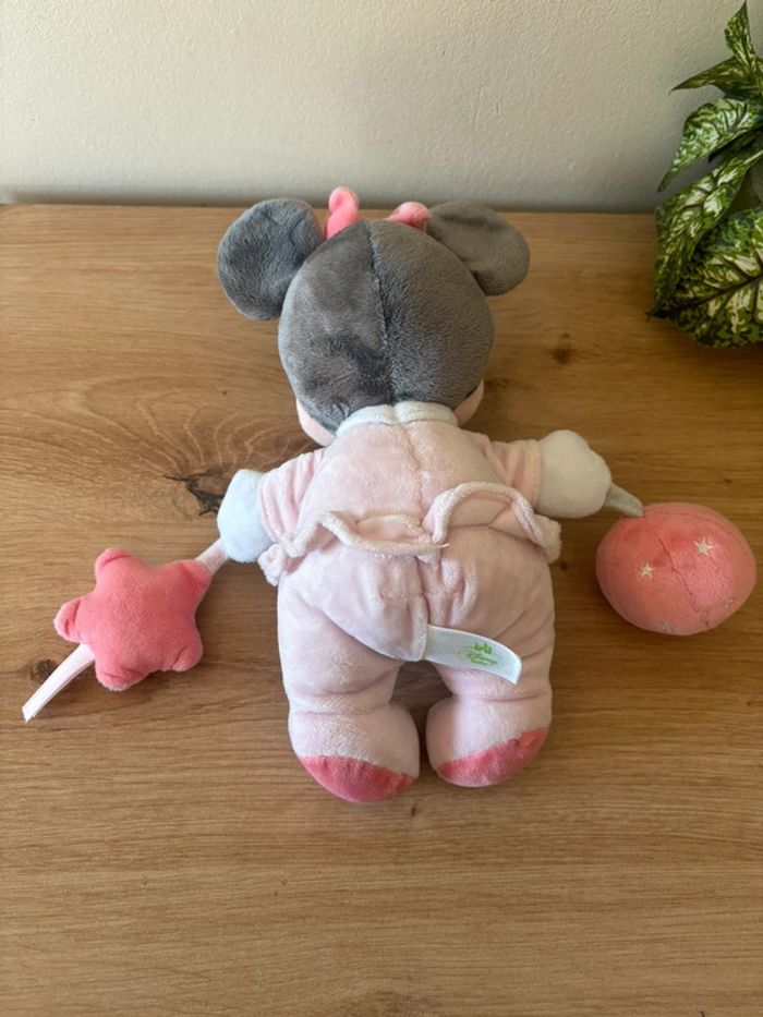 Doudou peluche Minnie mouse rose eveil etoile balle grelot Disney baby - photo numéro 3