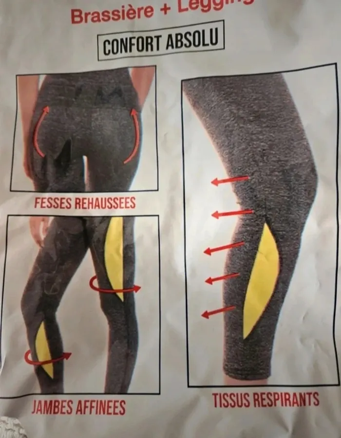Ensemble sport brassière + legging gris jaune Lee Cooper Taille L/XL Neuf - photo numéro 10