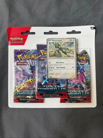 Tripack Pokémon Écarlate et Violet EV05 Forces Temporelles – Promo Motorizard – Neuf